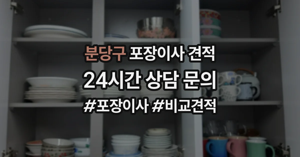 분당구 포장이사 견적