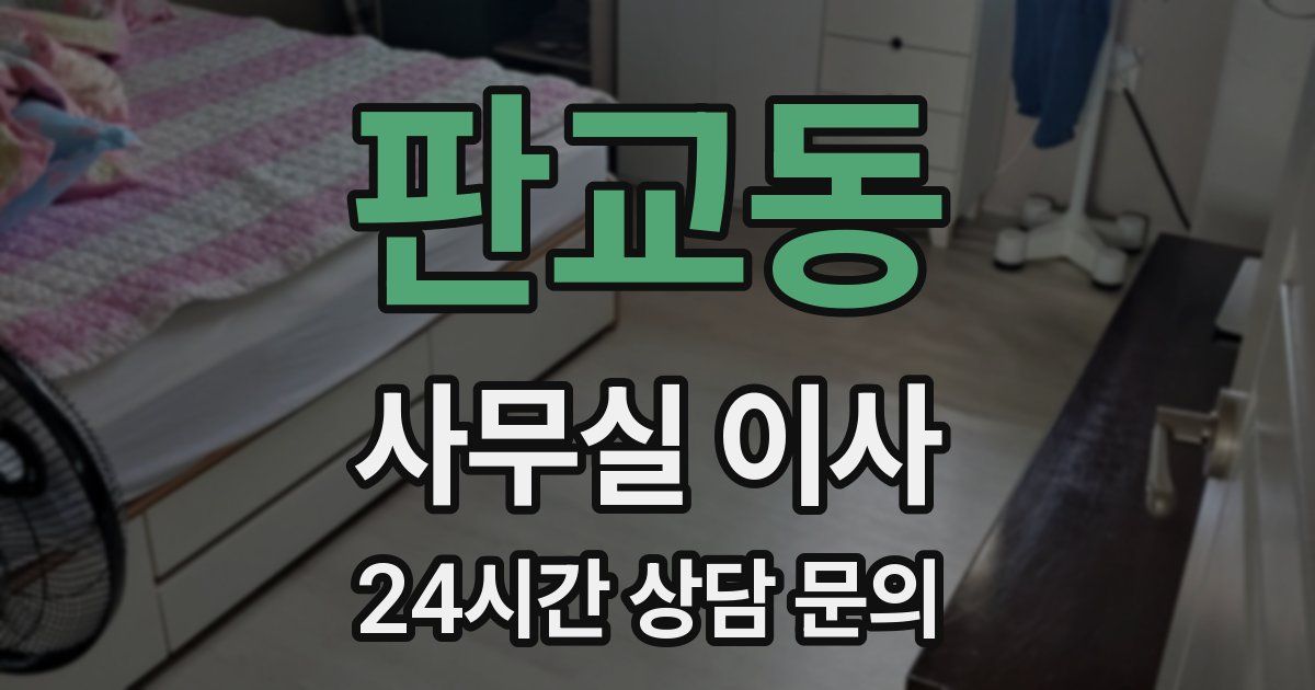 판교동 사무실 이사