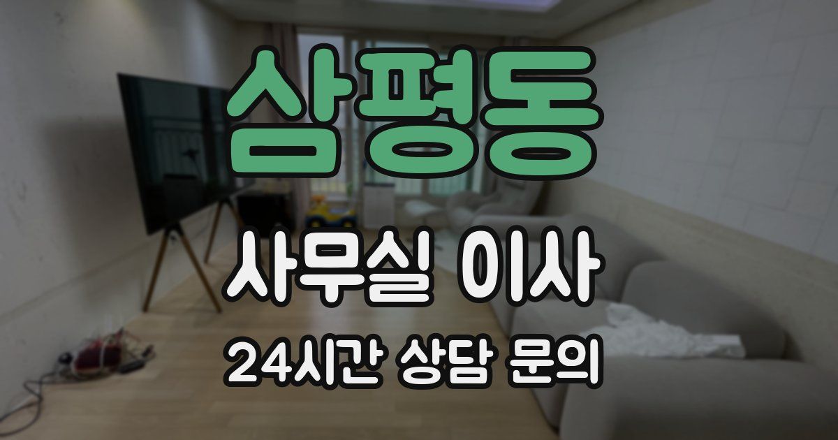 삼평동 사무실 이사