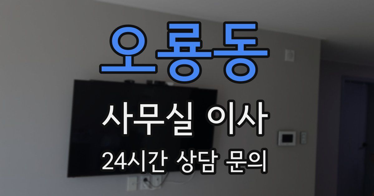 오룡동 사무실 이사