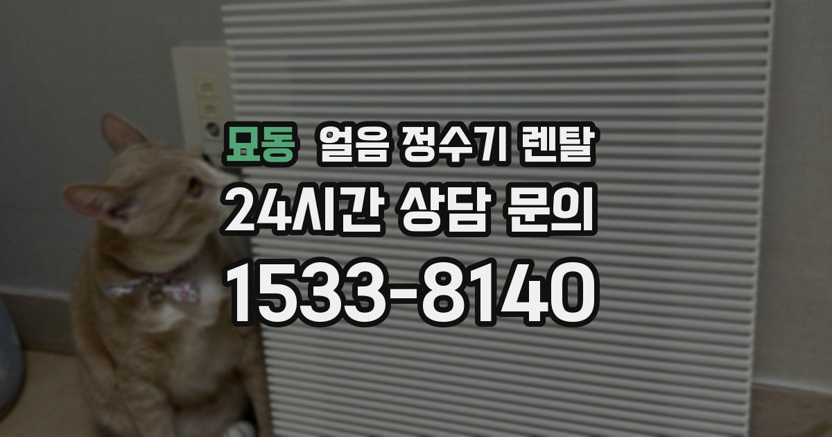 묘동 얼음 정수기 렌탈