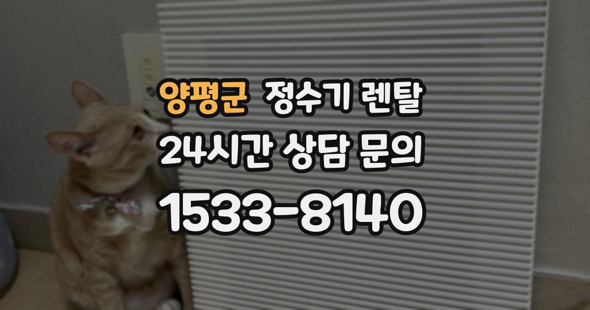 양평군 정수기 렌탈