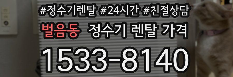 벌음동 정수기 렌탈 가격