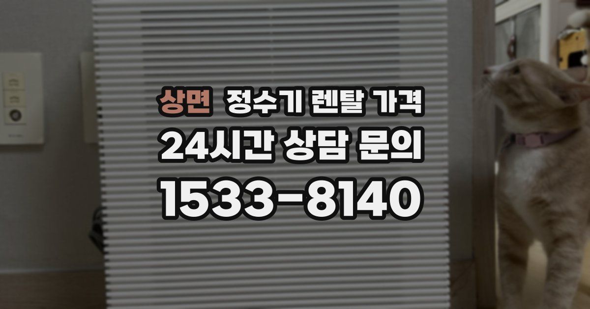 상면 정수기 렌탈 가격