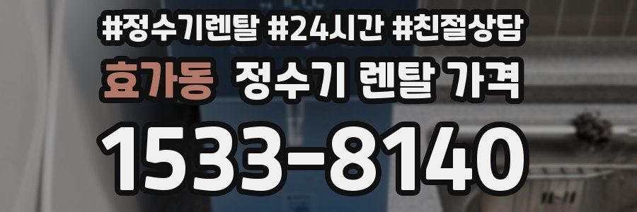 효가동 정수기 렌탈 가격