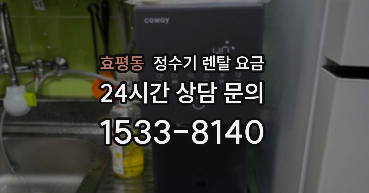 효평동 정수기 렌탈 요금