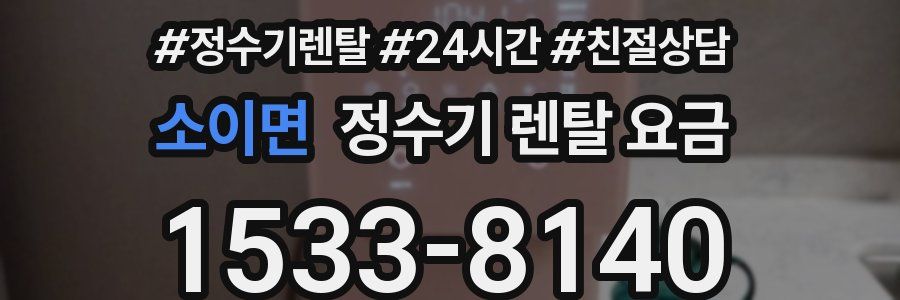 소이면 정수기 렌탈 요금