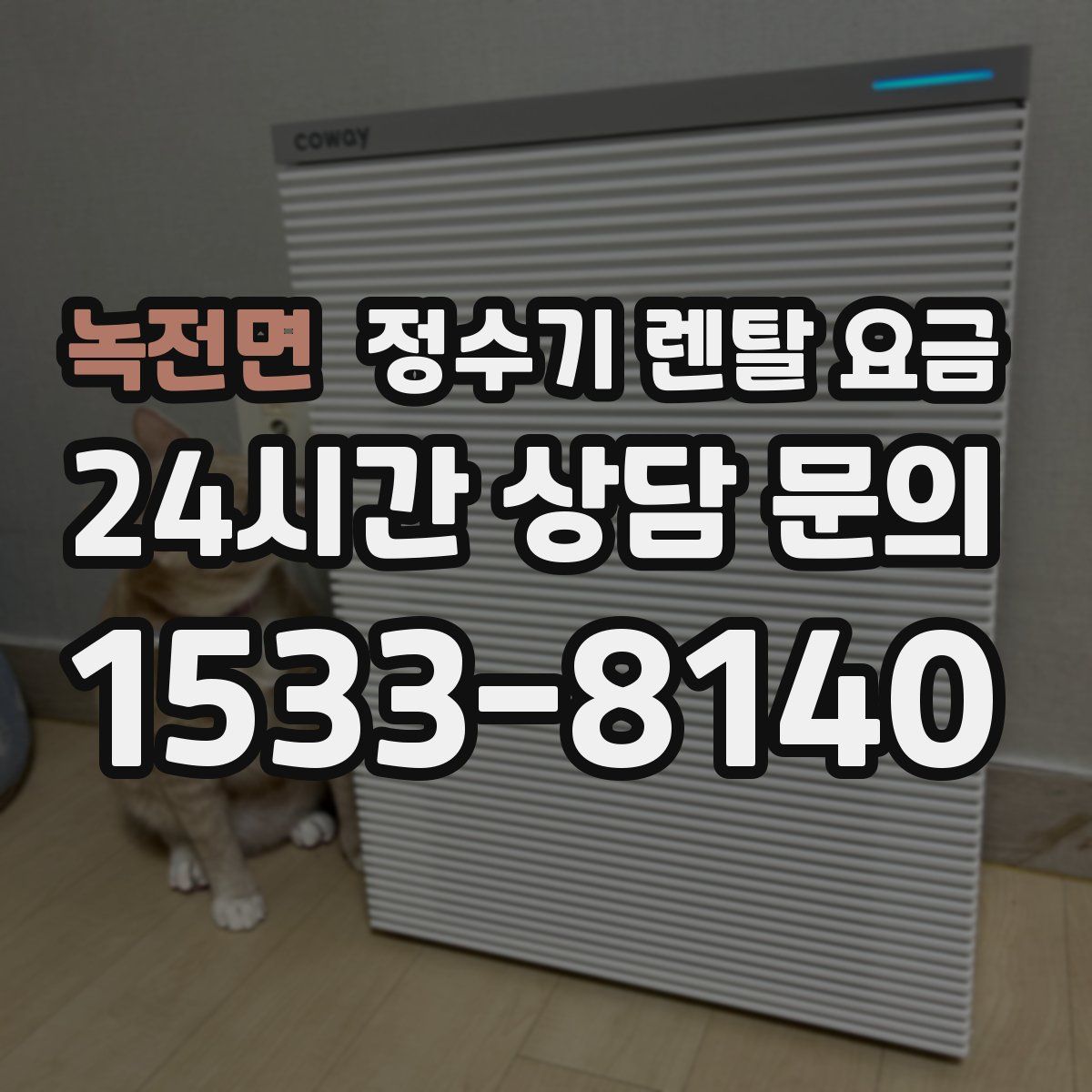 녹전면 정수기 렌탈 요금