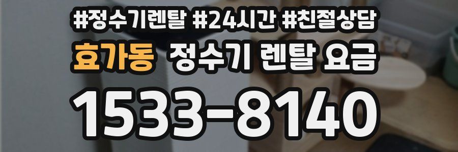 효가동 정수기 렌탈 요금