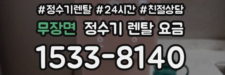 무장면 정수기 렌탈 요금