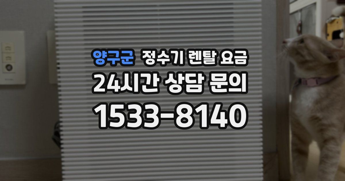 양구군 정수기 렌탈 요금