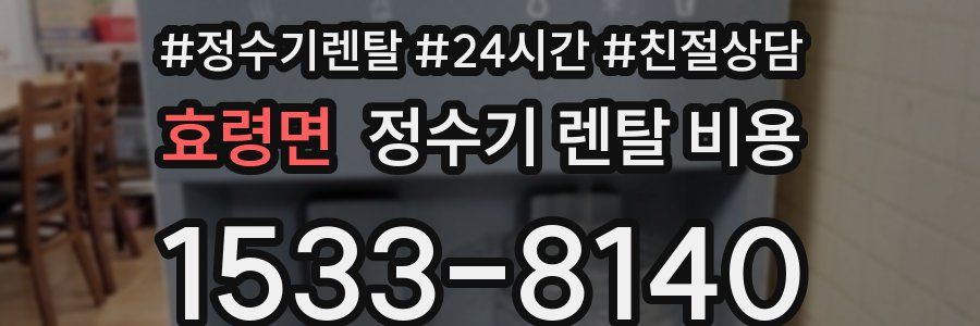 효령면 정수기 렌탈 비용