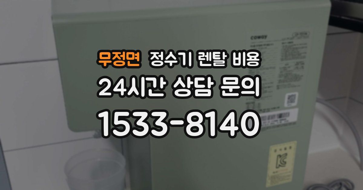 무정면 정수기 렌탈 비용