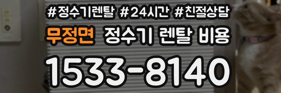 무정면 정수기 렌탈 비용