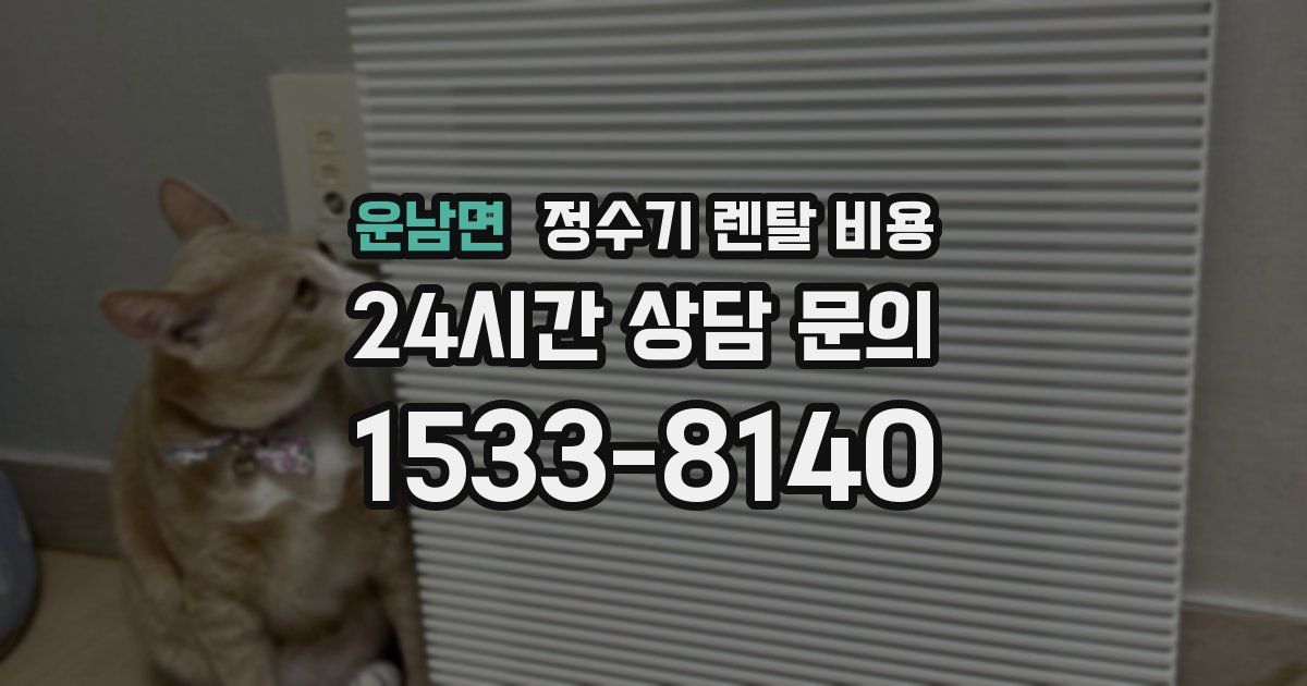 운남면 정수기 렌탈 비용