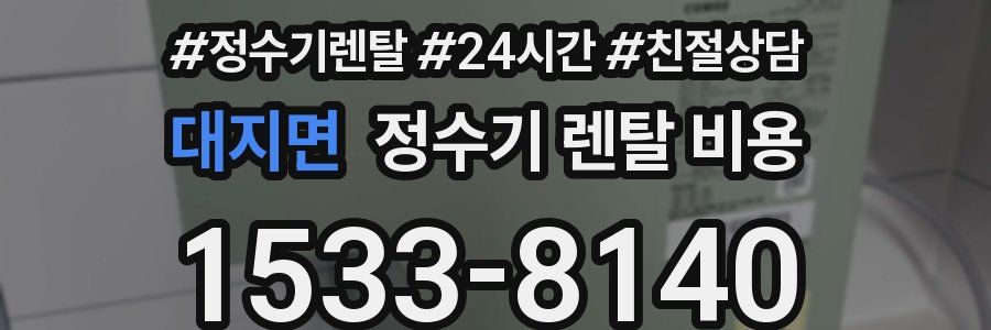 대지면 정수기 렌탈 비용