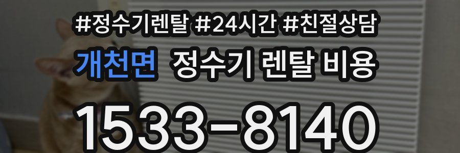 개천면 정수기 렌탈 비용