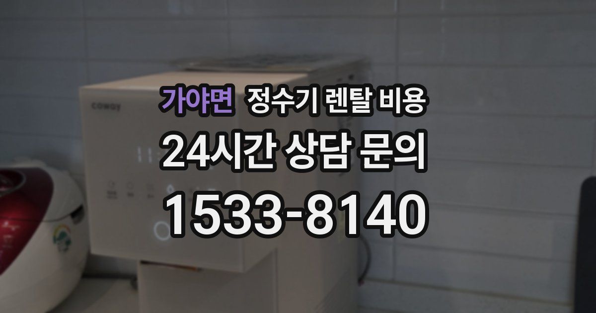 가야면 정수기 렌탈 비용