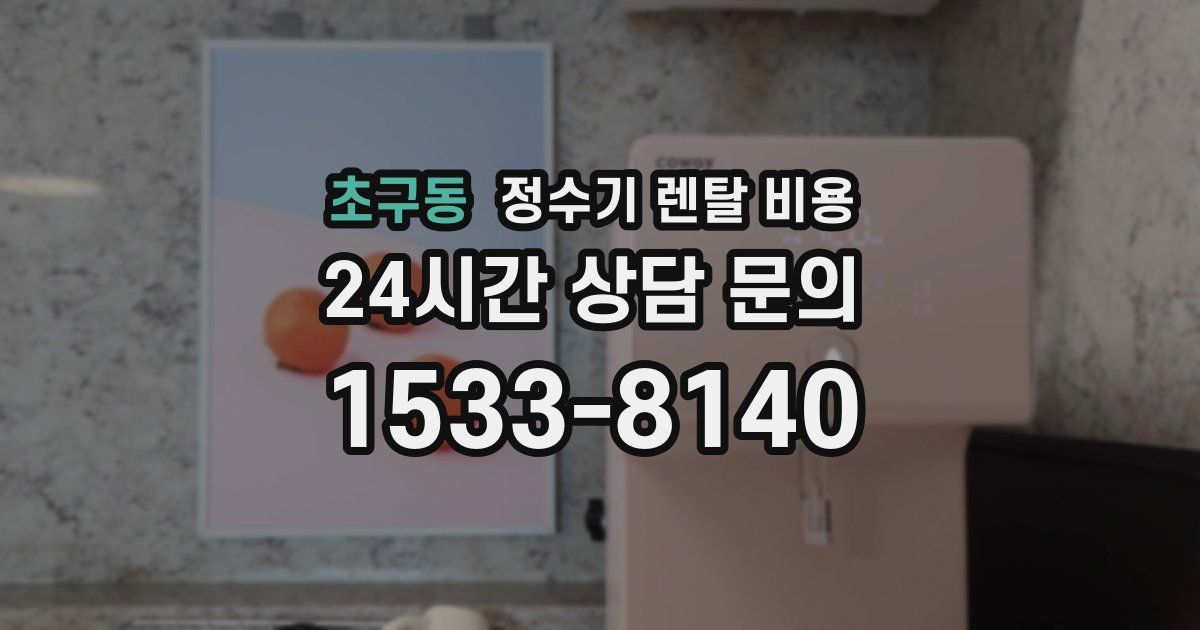 초구동 정수기 렌탈 비용