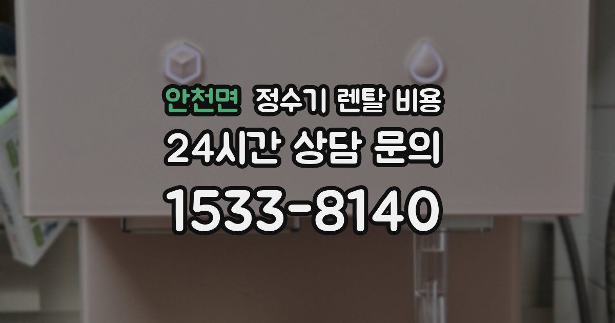 안천면 정수기 렌탈 비용