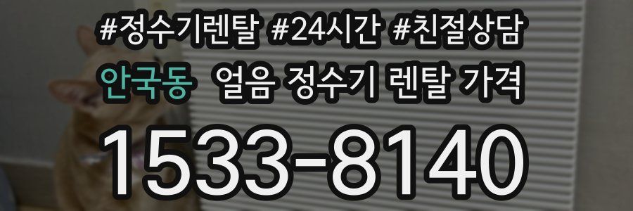 안국동 얼음 정수기 렌탈 가격