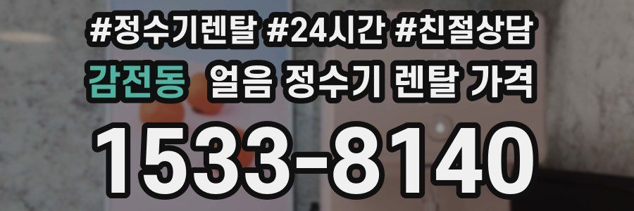 감전동 얼음 정수기 렌탈 가격