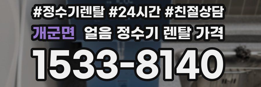 개군면 얼음 정수기 렌탈 가격
