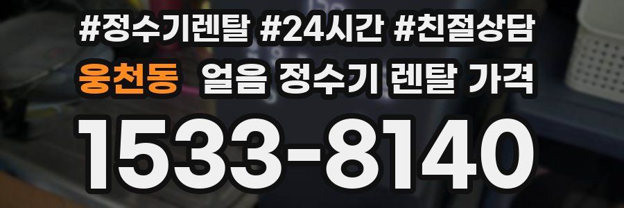 웅천동 얼음 정수기 렌탈 가격