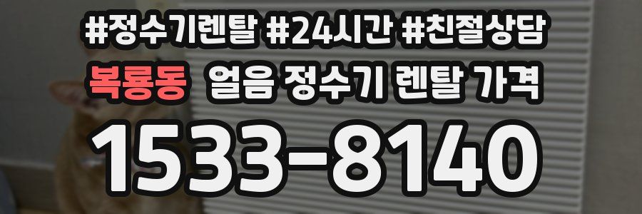 복룡동 얼음 정수기 렌탈 가격