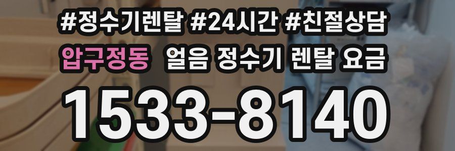 압구정동 얼음 정수기 렌탈 요금