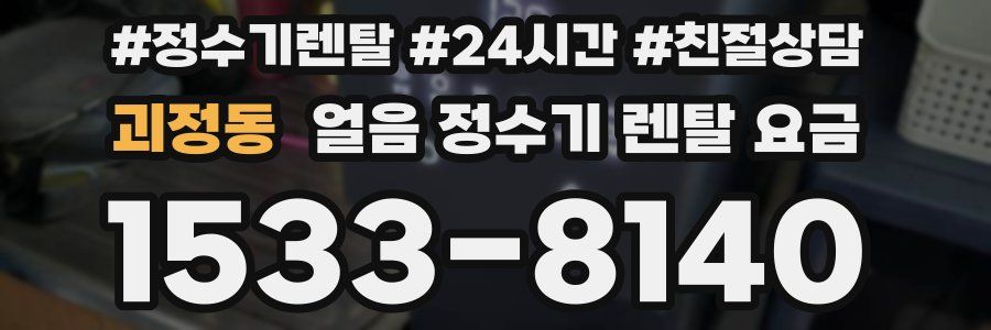 괴정동 얼음 정수기 렌탈 요금