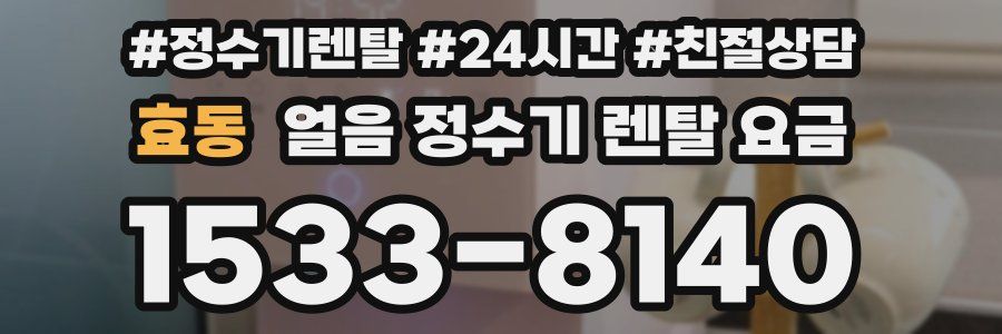 효동 얼음 정수기 렌탈 요금