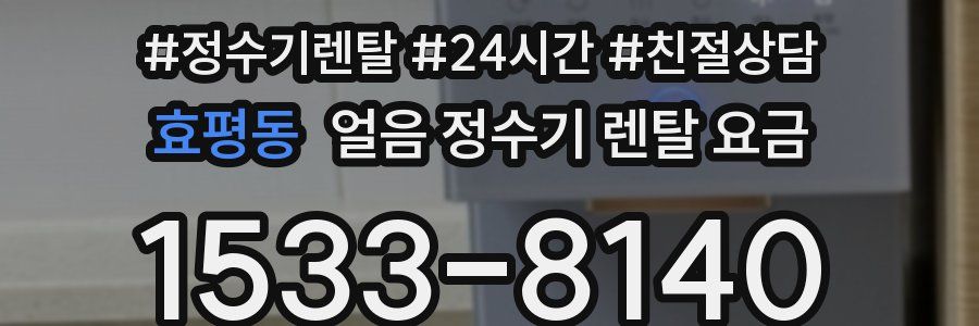 효평동 얼음 정수기 렌탈 요금