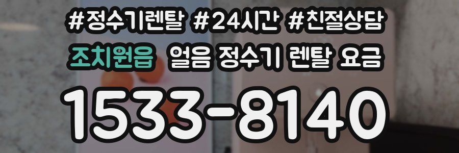 조치원읍 얼음 정수기 렌탈 요금