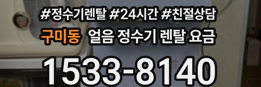 구미동 얼음 정수기 렌탈 요금