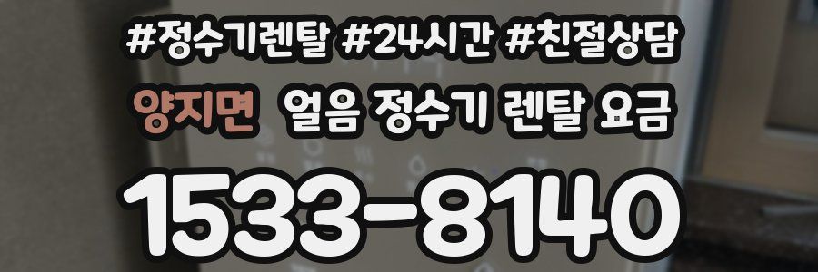 양지면 얼음 정수기 렌탈 요금