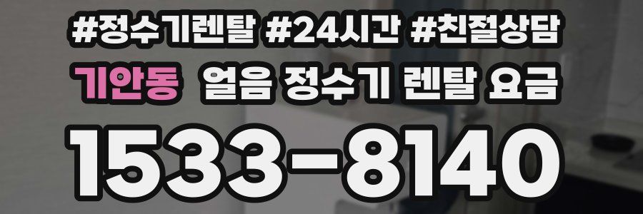 기안동 얼음 정수기 렌탈 요금