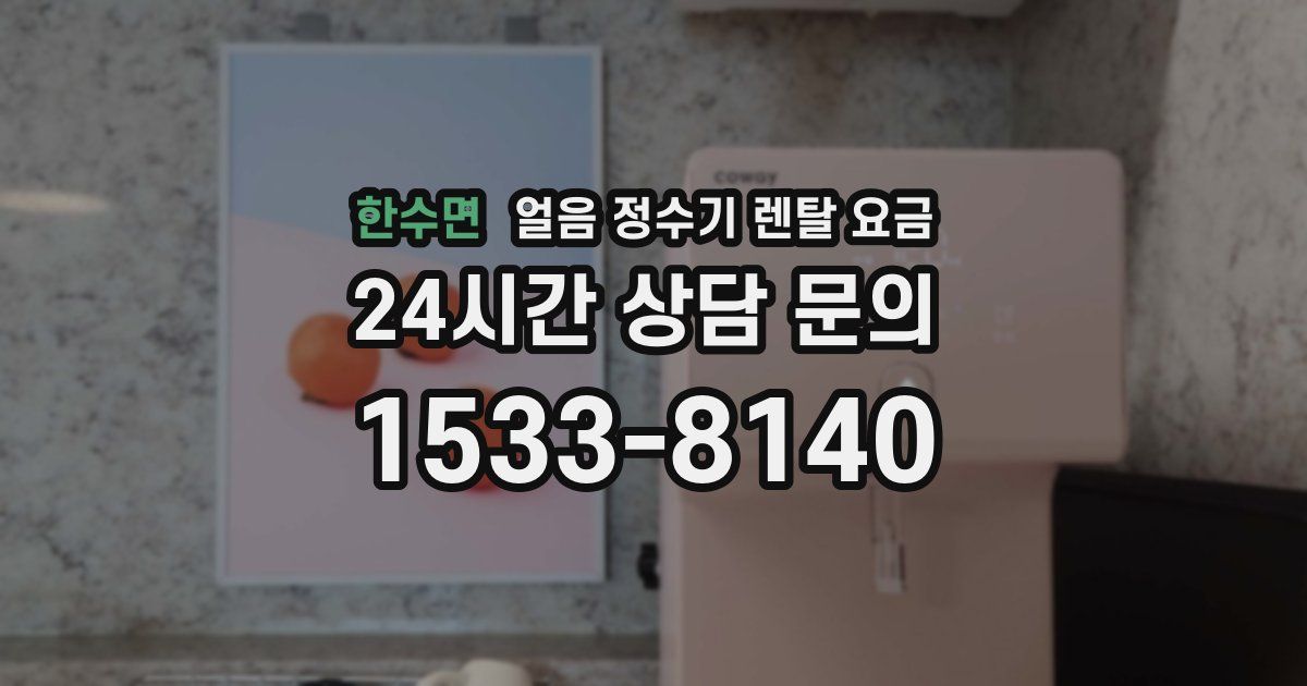 한수면 얼음 정수기 렌탈 요금
