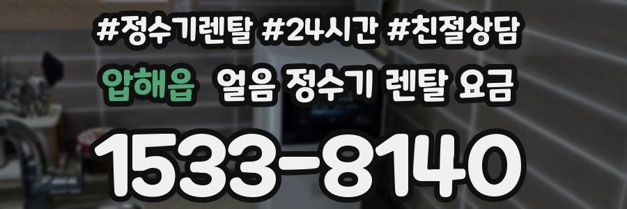 압해읍 얼음 정수기 렌탈 요금