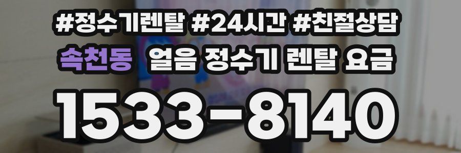 속천동 얼음 정수기 렌탈 요금