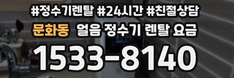 문화동 얼음 정수기 렌탈 요금