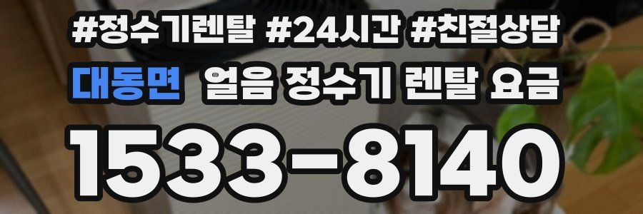 대동면 얼음 정수기 렌탈 요금