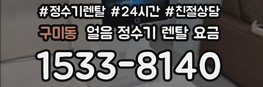 구미동 얼음 정수기 렌탈 요금