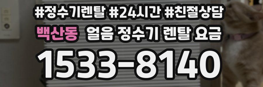 백산동 얼음 정수기 렌탈 요금