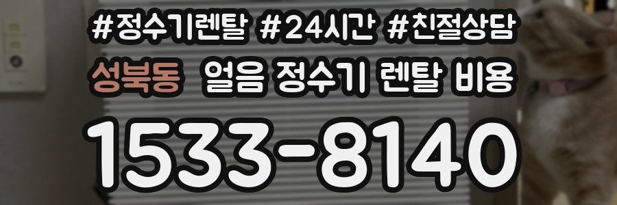 성북동 얼음 정수기 렌탈 비용