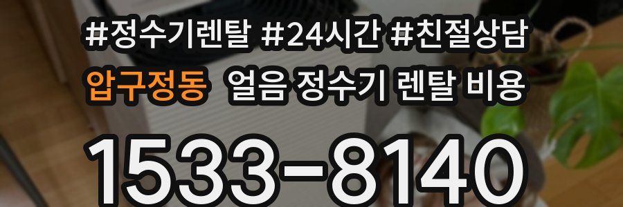 압구정동 얼음 정수기 렌탈 비용