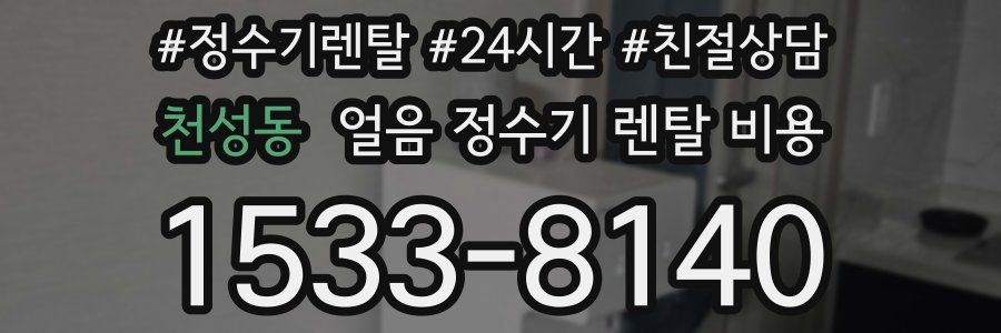 천성동 얼음 정수기 렌탈 비용