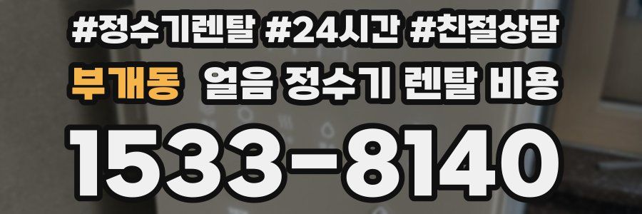 부개동 얼음 정수기 렌탈 비용