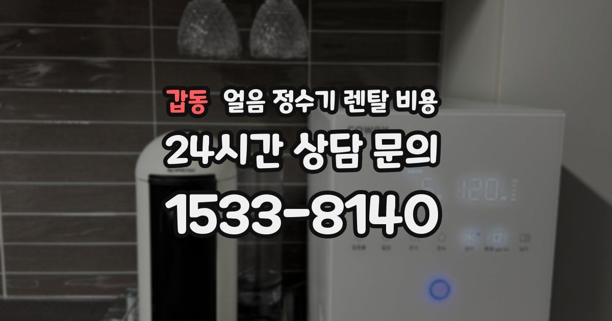 갑동 얼음 정수기 렌탈 비용