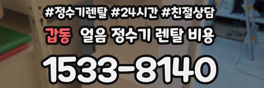 갑동 얼음 정수기 렌탈 비용